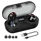 HOMCA True Wireless Earbuds, 5.0 Wireless Charging Earphones Waterproof Easy Pairing 18H Cycle Playtime 3D Stereo Sound Wireless Headphones with Microphone,Noise Canceling with Charging Case