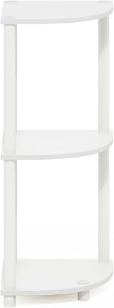 Furinno TURN-N-TUBE Corner Shelf 3-Tier White Display Storage Shelves view 6