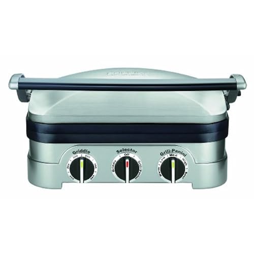 Cuisinart GR-4N 5-in-1 Griddler, Silver, Black Dials Home & Kitchen, Kitchen & Dining, Small Appliances, Electric Griddles