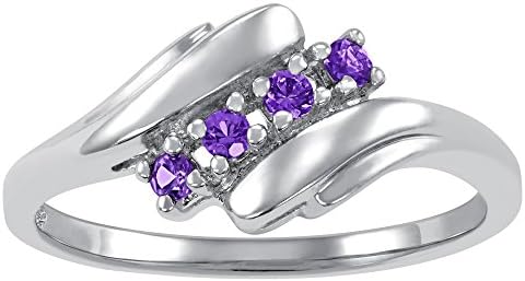 ArtCarved Love Promise Simulated Amethyst February Birthstone Ring, Sterling Silver, Size 4