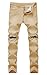 NITAGUT Men's Ripped Skinny Destroyed Slim fit Jeans Pants with Holes (34Wx32L, 06 Khaki)