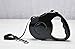 Yueton Retractable Pet Dog Leash with Push Button Lock & Release Knobs (Black, S)