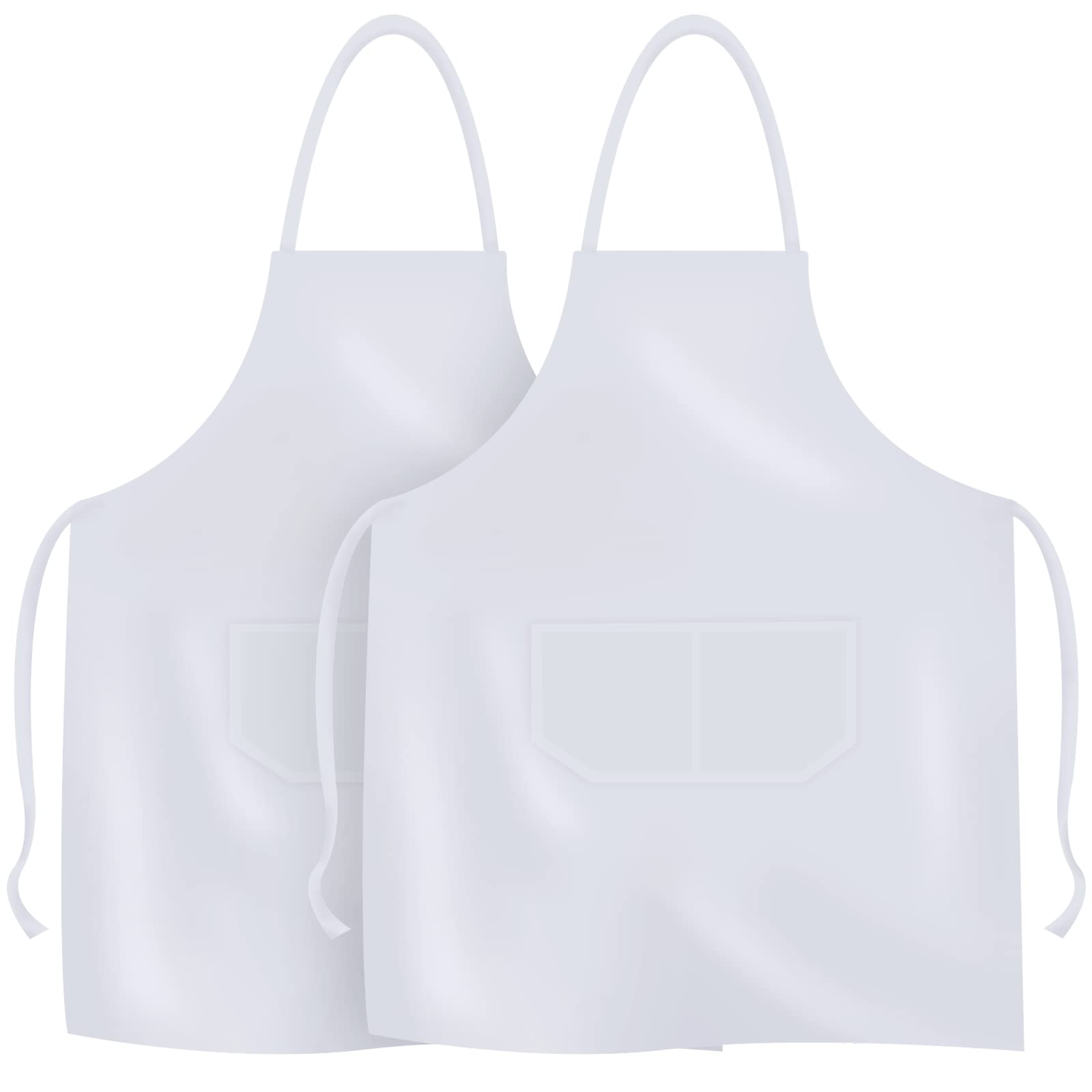 MR.R Sublimation Blanks White Aprons,Sublimation Bib Aprons,Unisex White Apron for Heat Transfer Printing,Kitchen Crafting BBQ,25 x 28 inch,2 pieces per pack