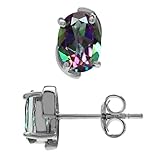 1.8ct. Mystic Fire Topaz 925 Sterling Silver Stud Earrings