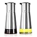 Oil and Vinegar Dispenser Set - Vakoo Stainless Steel Protective Olive Oil Dispenser and Leak Proof Soy Sauce Cruet - Salad Oil Dispensing Bottle Set