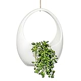 Mkono White Ceramic Hanging Planter Flower Plant Pot