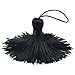 Makhry 20pcs 4.3 Inch Handmade Silky Floss Mini Tiny Craft Tassels with 2-Inch Cord Loop and Small Chinese Knot for Earrings, Souvenir, Bookmarks, DIY Craft Accessory,Tags (Black)