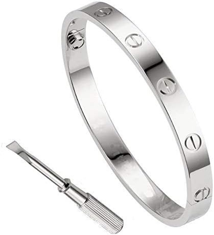 QUEEN JULIA Bracelets for Women Love Bracelet Bangle for Couples Buckle Pulseras de Mujer Titanium Steel Girlfriend Boyfriend Valentines Wedding