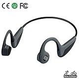 Bone Conduction Headphones Bluetooth 5.0 Open-Ear Wireless Sports Headsets w/ Mic for Jogging Running Driving Cycling, Sweatproof and Lightweight-1.2 oz (Grey)