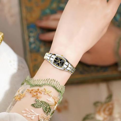 OLEVS Watches for Women Small Square Face Ladies Watches Waterproof Tungsten Steel Dainty Dress Rectangle Female Womens Wrist Watches for Small Wrists Gold/Silver/Black/Rose Gold