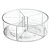 mDesign Deep Lazy Susan Turntable Storage Food Bin Container - Divided Spinning Organizer - 5 Sections - for Kitchen Cabinets, Pantry, Refrigerator, Countertops - BPA Free, 2 Pack - Clear