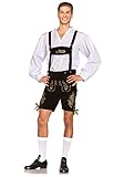 Leg Avenue Men's 3 Piece Oktoberfest Lederhosen Costume, Brown/White, X-Large