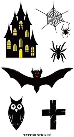 Makeup Props 10pcs Halloween Theme Spider Bats Castle Horror Tattoos Transfer Stickers 10.5x6cm
