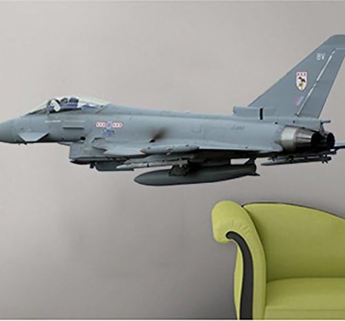 Large Eurofighter Typhoon F2 Fighter wall stickers,Removable Wall Sticker/Wall Decal, Military themed Peel and stick wall art