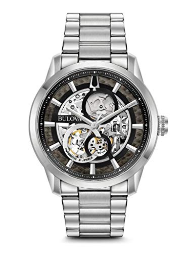 Men's Bulova Sutton Automatic Skeleton Dial Bracelet Watch 96A208