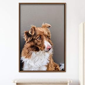 signwin Framed Canvas Wall Art Pupper Animals Chic...
