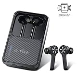 HolyHigh Bluetooth Earbuds Bluetooth 5.0 Wireless Earphones with 5000mAh Charging Case Built-in Mic IPX5 Waterproof Bluetooth Headphones with Wireless Power Bank for iOS Android