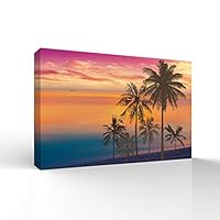 Canvas Wall Art The Palms Under The Sunset Canvas Prints Home Artwork Decoration for Living Room,Bedroom - 12x18 inches