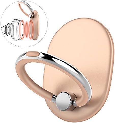Cell Phone Ring Holder Stand for Hand, AOPETIO 360°Rotation Magnetic Kickstand for Car Mount Hand Grip Finger Ring Anti-slip Universal for Smartphones iPads and More(Gold)