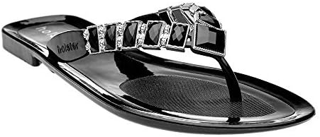 Womens Luxury Australian Dazzle Summer Jeweled Sandal (Black, 6)