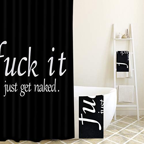 Get Naked Shower Curtain Set, Includes Extra Large Bath Towel, Absorbent Hand Towels, Soft