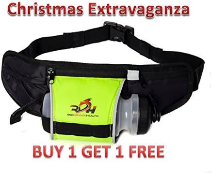 Hydration Belt for Running - Water Bottle - Lightweight and Adjustable - Perfect for Walking, Jogging, Cycling, Hiking, Skiing, Ironman, Marathon - Large Pocket Fits iPhone 6 and Keys