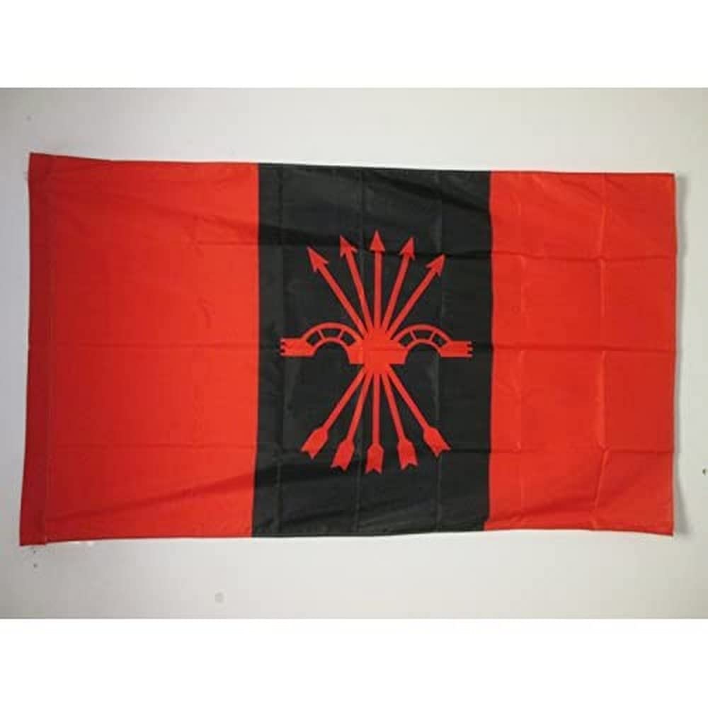 AZ FLAG - Falange Española de las JONS Flag - 2x3 Ft - Falangists Banner with Sleeve - 100% Polyester - Fade Resistant - Vivid Colors - 2' x 3' Feet - 90x60 Cm