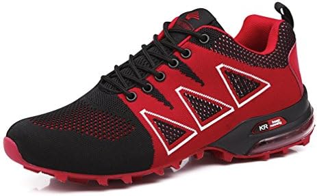 UTENAG Men's Running Shoes Sports Trail Trekking Athletic Outdoor Hiking Sneakers Casual with Air Cushion Size 9.5 D(M) US/EU 43 Red