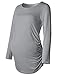 Maternity Shirt Long Sleeve Basic Top Ruch Sides Bodycon Tshirt for Pregnant Women