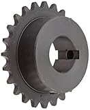 Tsubaki 35B24F-1 Finished Bore Sprocket, Single Strand, Inch, #35 ANSI No., 3/8