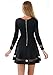 LookbookStore Women's A Line Skater Long Sleeves Mesh Panel Flare Casual Dress