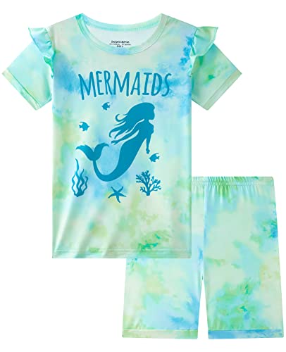 Dolphin&Fish Kids Short Pjs Girls Summer Pajamas
