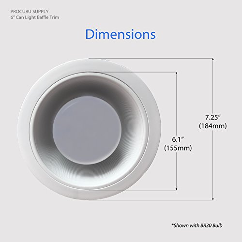 3 12+Pack+PROCURU+White+Baffle+Recessed