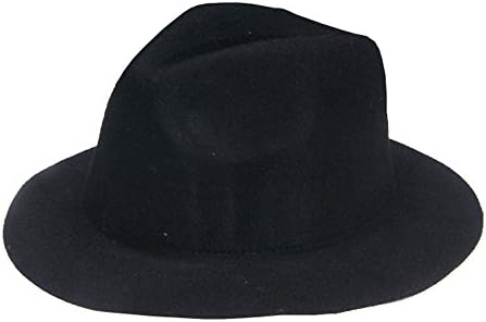 missfiona Kids Vintage Wool Felt Warm Fedora Hat Wide Brim Jazz Hat for Age 3-9