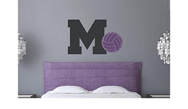 Amazon Com Enchantingly Elegant Monogram Letter Volleyball Sports