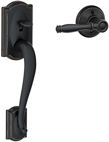 SCHLAGEFE285 CAM 716 BIR Camelot Trim Lower Half Front Entry Handleset with Birmingham Lever, Aged Bronze