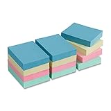 Business Source Premium Adhesive Notes 1.875 x 1.375 (1 7\8 X 1 3\8) Inches, Pack of 12 Pads of 100 - Pastel (16500)