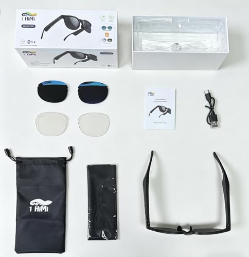 Lentes Inteligentes con Bluetooth 5.4 y Sonido de Oído Abierto, 3 Lentes Intercambiables UV400(Azul, Negro y Transparente Fotocromático) Manos Libres con Micrófono, Diseño Deportivo Ligero, 10H Música