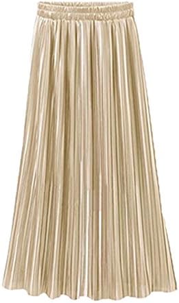Women's Autumn Winter Double Layer Pleated Retro Silk Long Skirt
