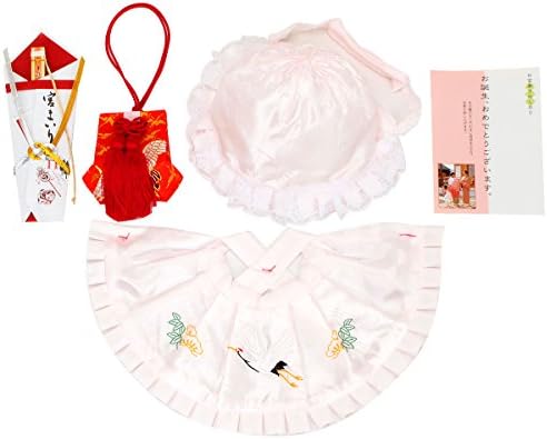 キステ お宮参り よだれかけ 女の子 フードセット 4点セット 帽子 扇子 お守り 日本製 ピンク