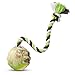 TC JOY Dog Toy Ball with Rope, 3 Inches Interactive Dog Chew Toy, Good for Aggressive Chewers, Healthy and Safe for Large Dogs