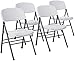 Cosco Resin Folding Chair with Molded Seat and Back White Speckle (4-pack)