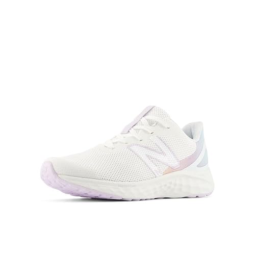 New Balance KIds Arishi Fresh Foam v4 Sneaker, WHITE/TARO, 7 W Big Kid (8-12 Years)