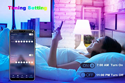 Sylvwin Tiras LED 10m,Tiras de Luces LED 10m RGB con Sincronización Musical,Aplicación Bluetooth y 40 Botones Control Remoto para Sala de Estar / Cocina,Decoración de Dormitorio,Fiesta, Bar ,TV