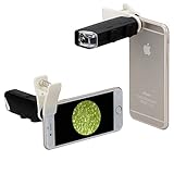 Efanr Universal Mini 60X-100X Mobile Phone LED Light Illuminated Magnifier Magnification Optical Zoom Microscope Lens Black for iPhone Samsung Galaxy Google Nexus Sony HTC and other Cellphones
