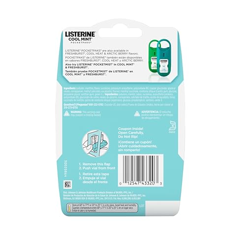 Listerine PocketPaks Mint Strip Dispenser for Fresh Breath (Pack of 3)