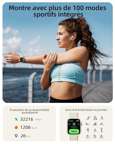 Parsonver Men's Women's Smart Watch with Bluetooth Calls, Smartwatch with GPS, 3ATM Waterproof, 1.85 Inch Watch with 100+ Sports, Heart Rate, Sleep, Smart Watch for Android & iOS