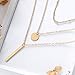 Tgirls Simple Metal Bar Necklace with Pendant for Women and Girls XL-35 (Gold)