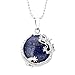 Top Plaza 1pc Blue Lapis Lazuli Gemstone Dangle Pendant Dragon Around Coin Fit Necklace
