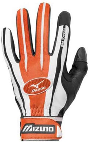 Mizuno Vintage Pro Batting Glove G2 (Orange, Small)